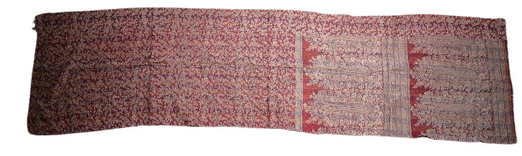Sciarpa KANTHA con tessuti vintage misto seta ricamo a mano - rosso