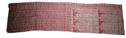 Sciarpa KANTHA con tessuti vintage misto seta ricamo a mano - rosso