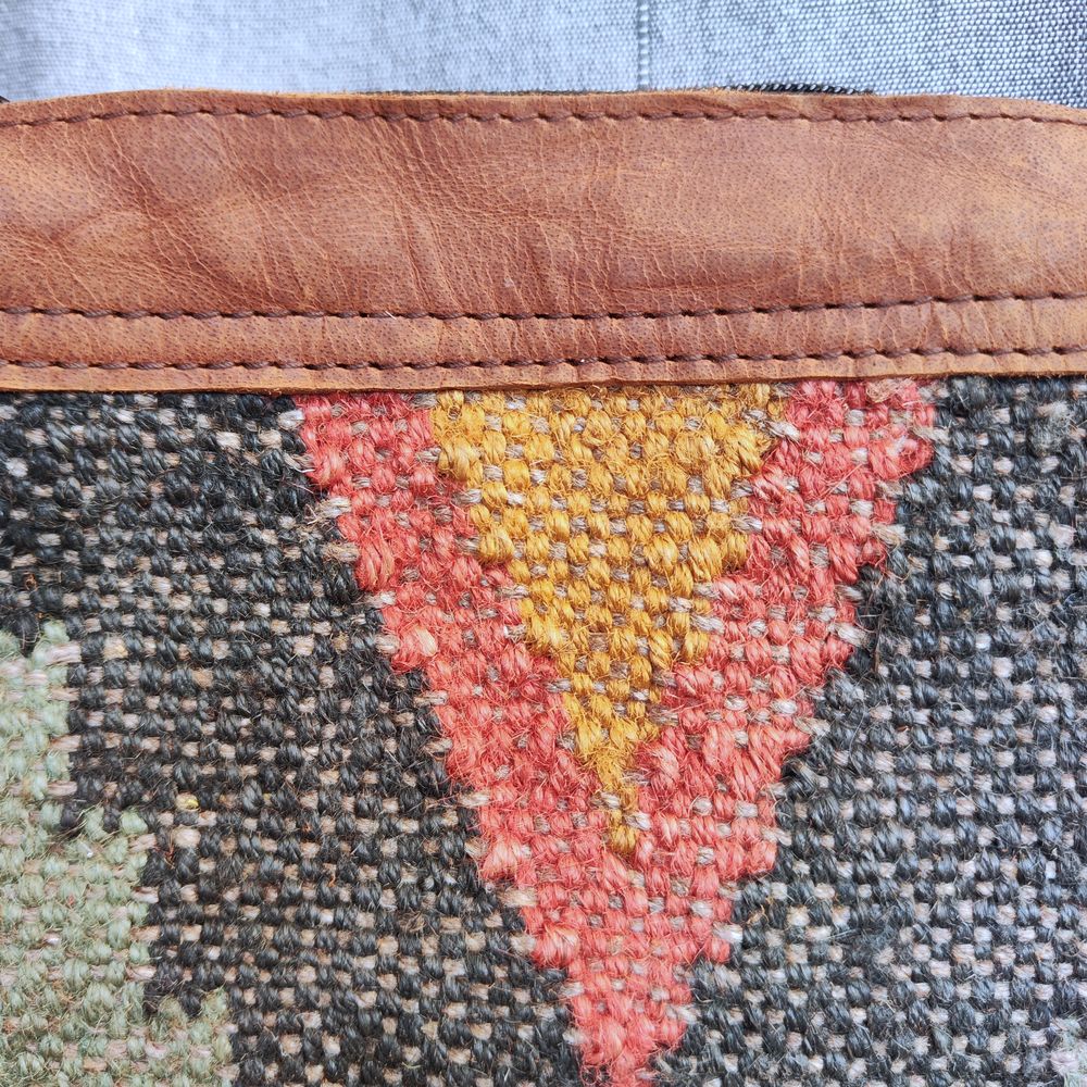 Borsa tracolla CHANDNI artigianale realizzato con KILIM e Cuoio