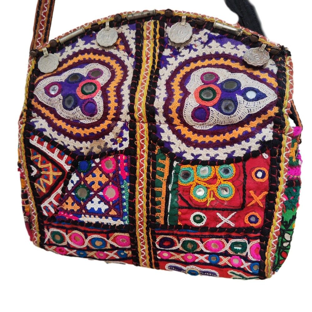 RABARI pochette / tracolla con monete VINTAGE - ANGOON