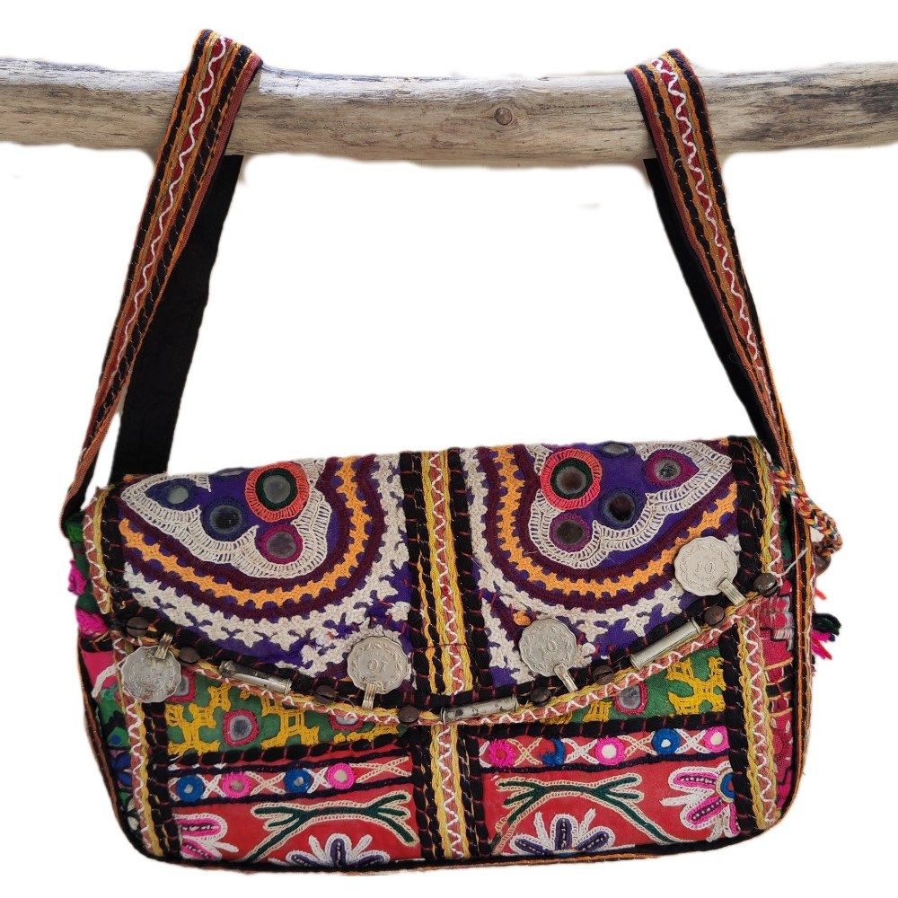RABARI pochette / tracolla con monete VINTAGE - ANGOON