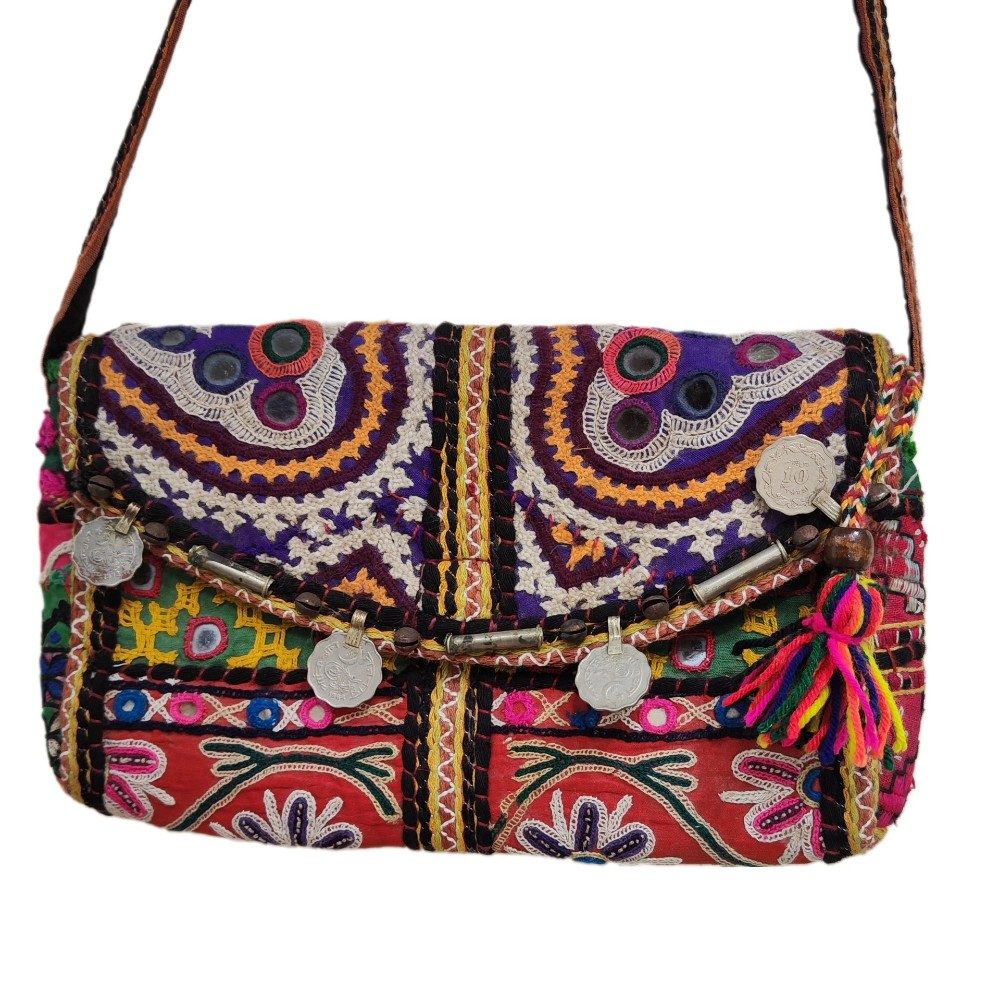 RABARI pochette / tracolla con monete VINTAGE - ANGOON