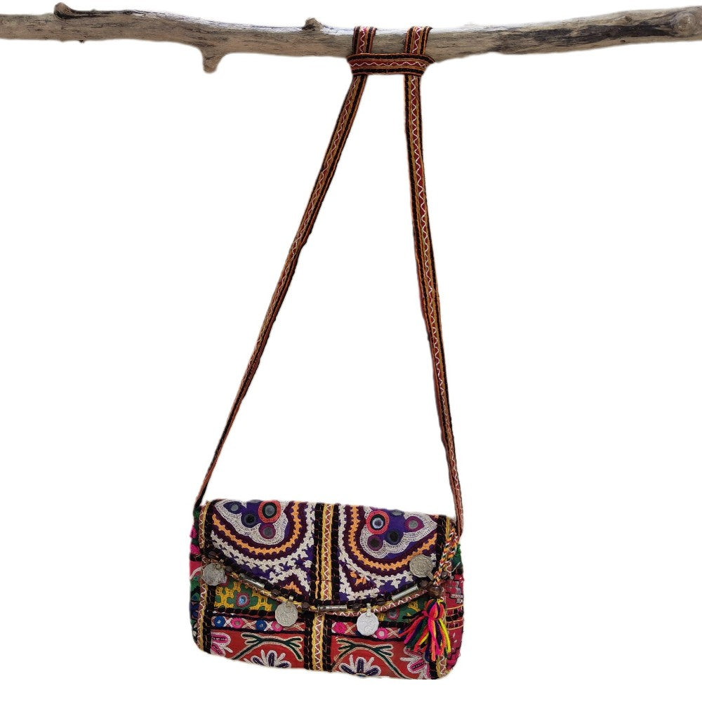 RABARI pochette / tracolla con monete VINTAGE - ANGOON