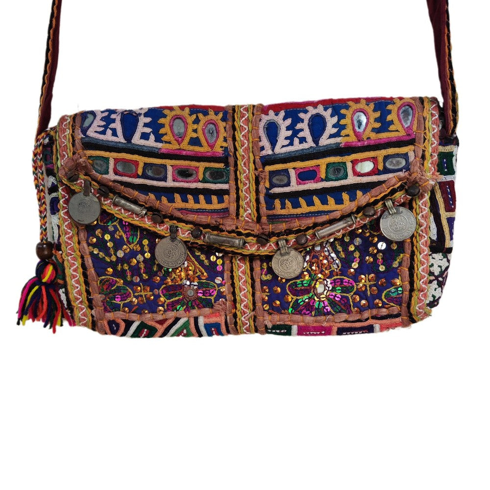 RABARI pochette / tracolla con monete VINTAGE - INDA
