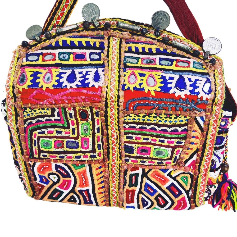 RABARI pochette / tracolla con monete VINTAGE - INDA
