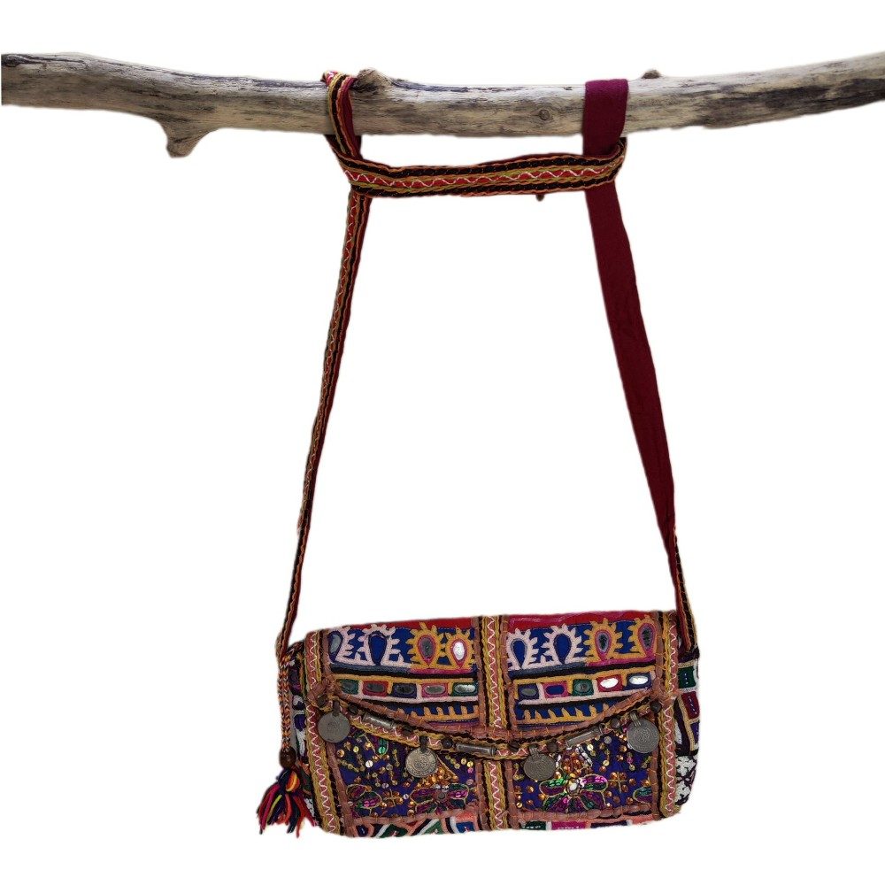 RABARI pochette / tracolla con monete VINTAGE - INDA