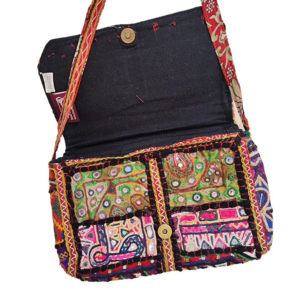 RABARI pochette / tracolla LIRDA con monete VINTAGE