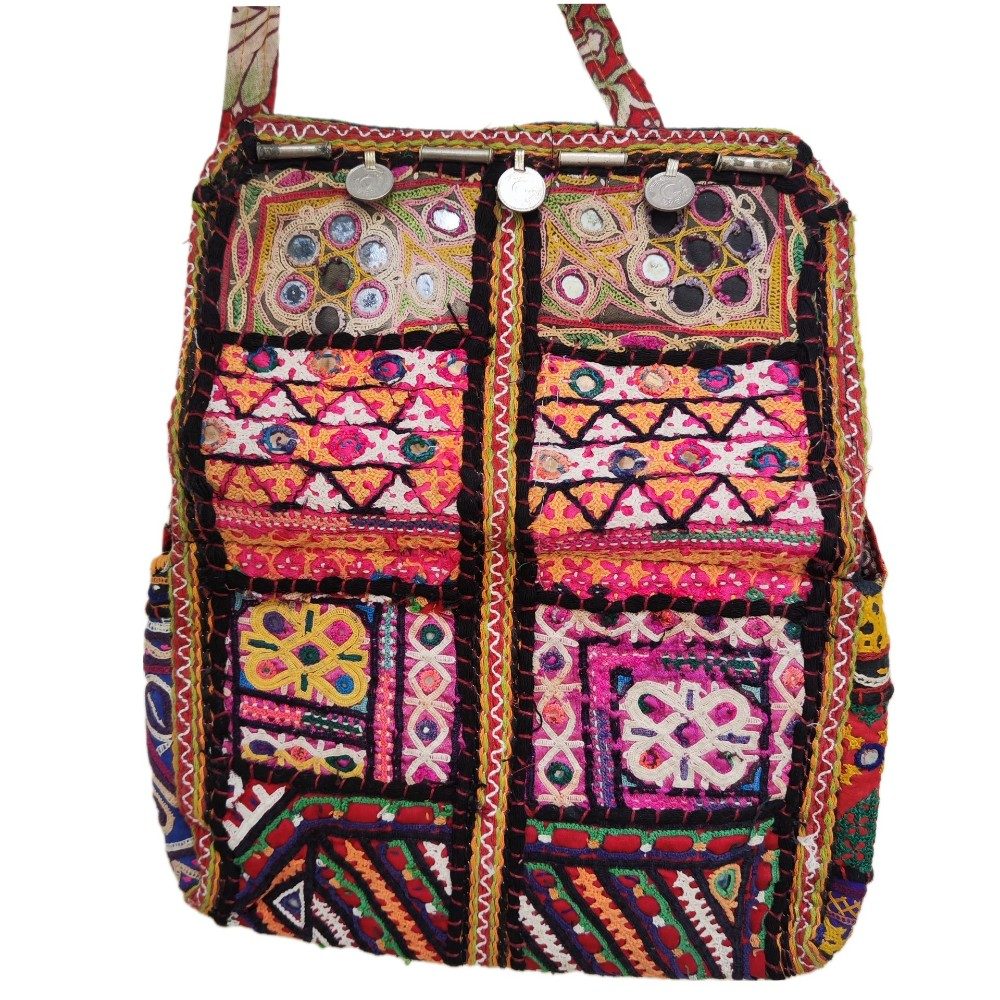 RABARI pochette / tracolla LIRDA con monete VINTAGE