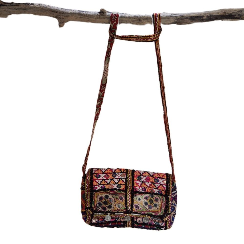 RABARI pochette / tracolla LIRDA con monete VINTAGE