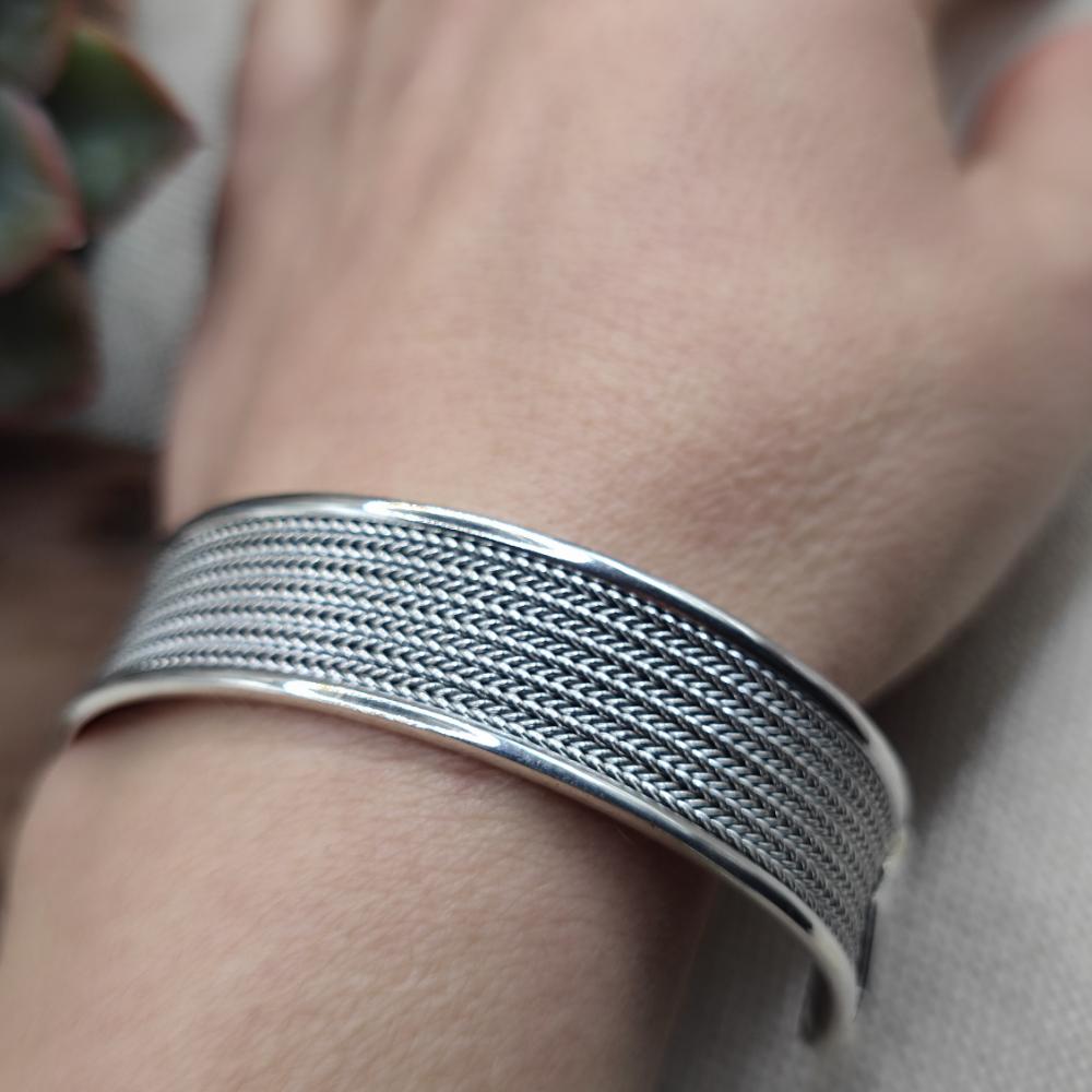 Bracciale rigido aperto in argento 925 - COLABA