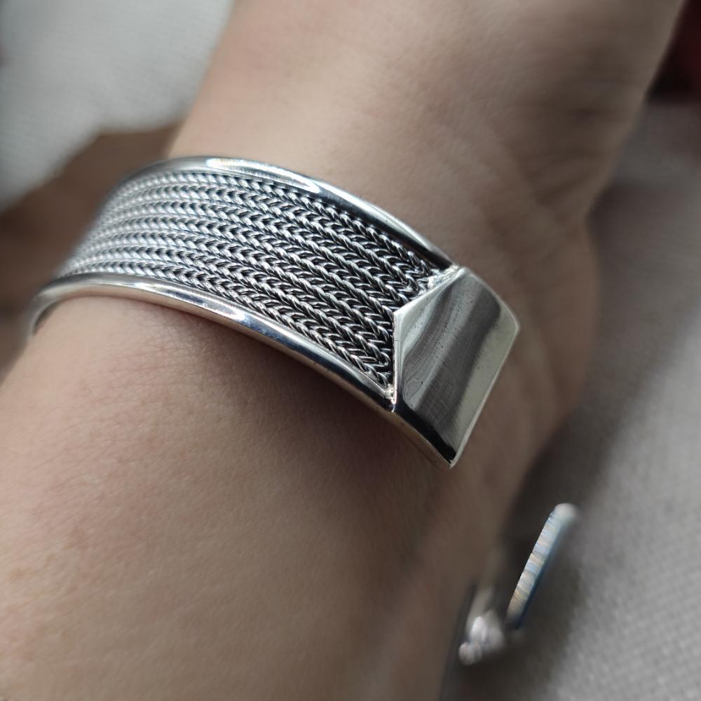 Bracciale rigido aperto in argento 925 - COLABA