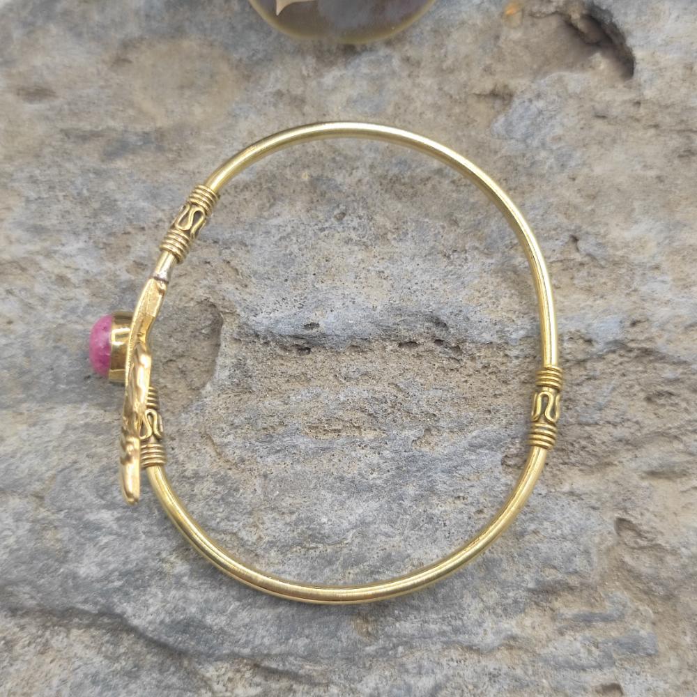 Bracciale rigido in ottone radice di rubino - NIRVANI