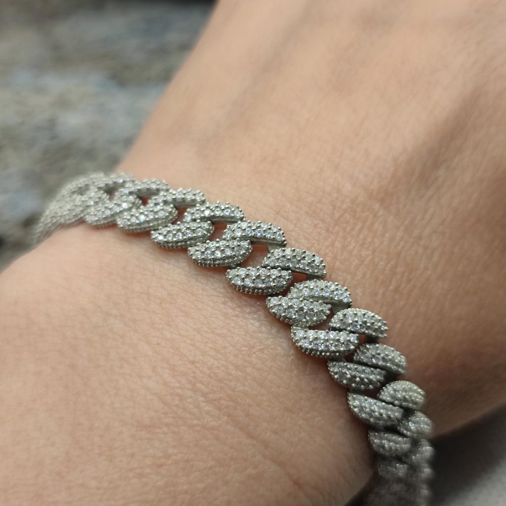Bracciale catena argento 925 e zirconi - LAYLA