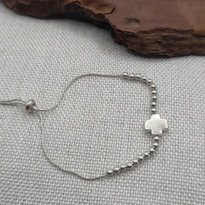 BRACCIALE artigianale in argento con croce - MARKAPUR