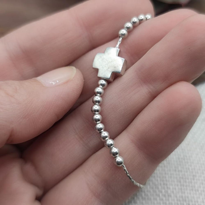 BRACCIALE artigianale in argento con croce - MARKAPUR