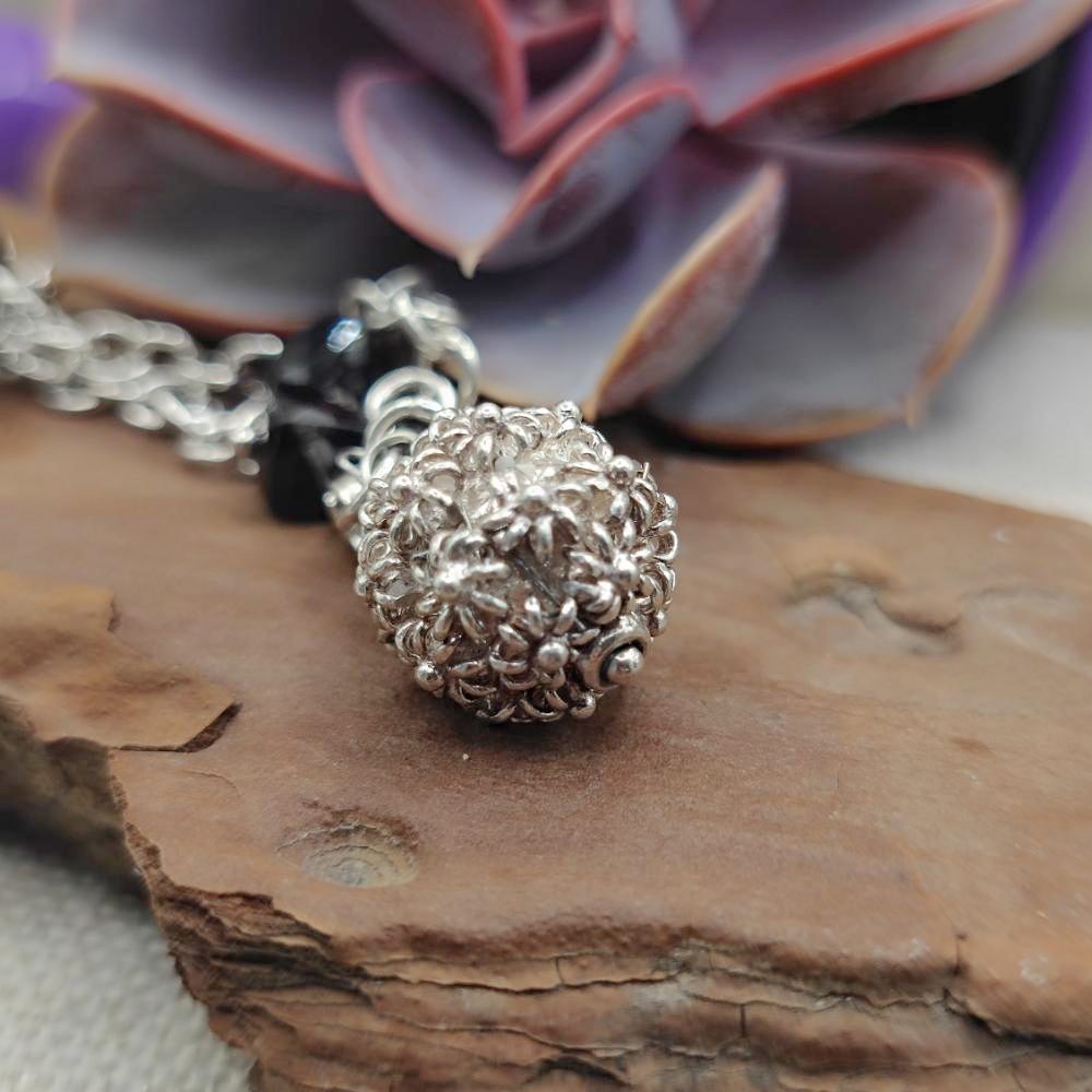 Bracciale artigianale con onice nero in argento 925 - RANI