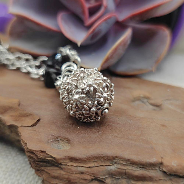 Bracciale artigianale con onice nero in argento 925 - RANI