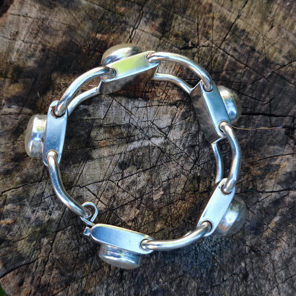 Bracciale geometrico in argento 925 con pietra - ITWAN