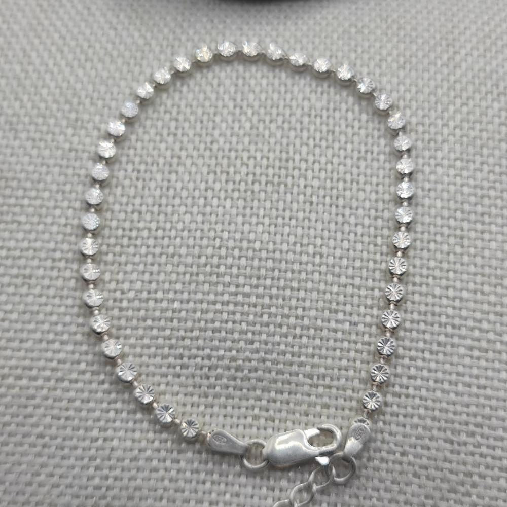 BRACCIALE con sfere piatte decorate in argento 925 - MEERPET