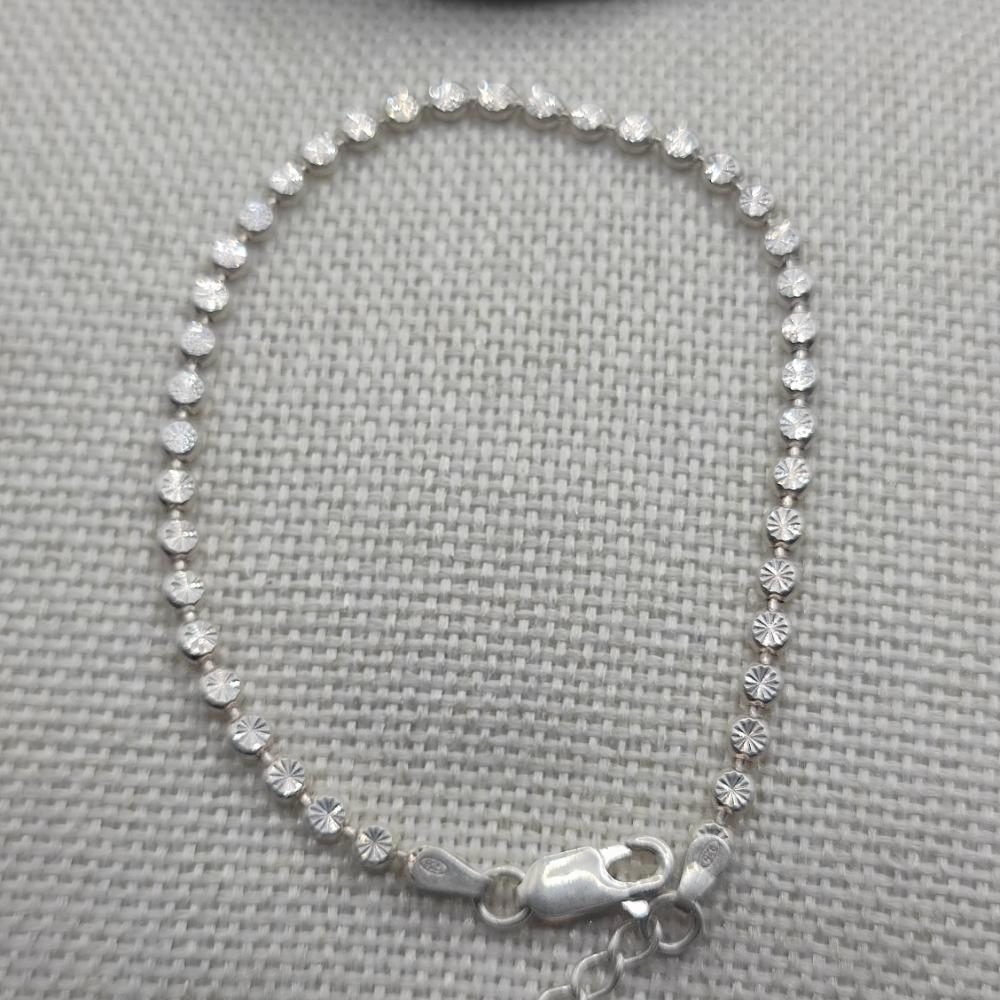 BRACCIALE con sfere piatte decorate in argento 925 - MEERPET