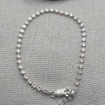 BRACCIALE con sfere piatte decorate in argento 925 - MEERPET