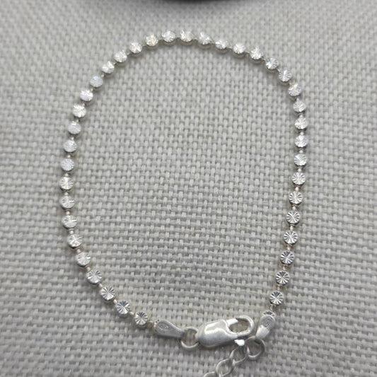 BRACCIALE con sfere piatte decorate in argento 925 - MEERPET