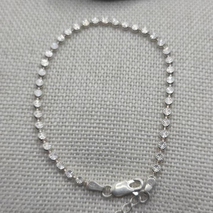 BRACCIALE con sfere piatte decorate in argento 925 - MEERPET