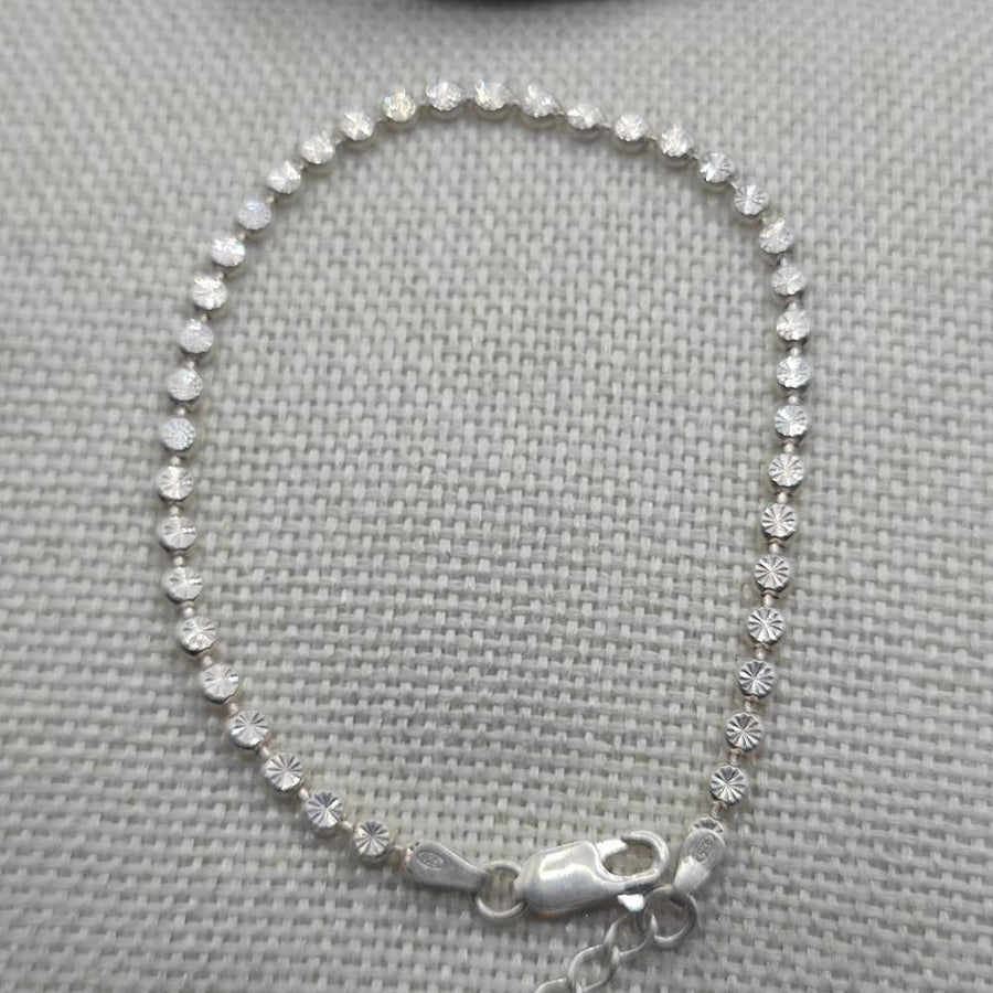 BRACCIALE con sfere piatte decorate in argento 925 - MEERPET