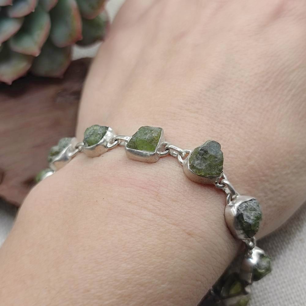 Bracciale argento 925 TORMALINA verde
