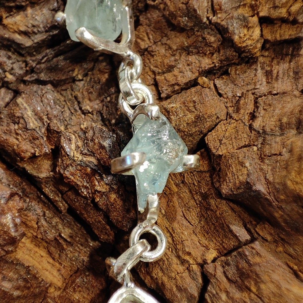 BRACCIALE INAY con Acquamarina grezza in argento 925 – immagine5