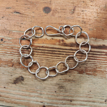 Bracciale morbido in argento 925 artigianale - CERCHIO DELLA VITA