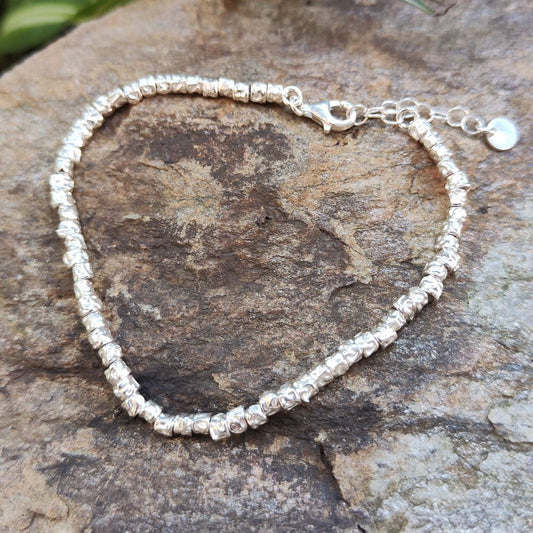BRACCIALE artigianale con tubi martellati - TINY – immagine1