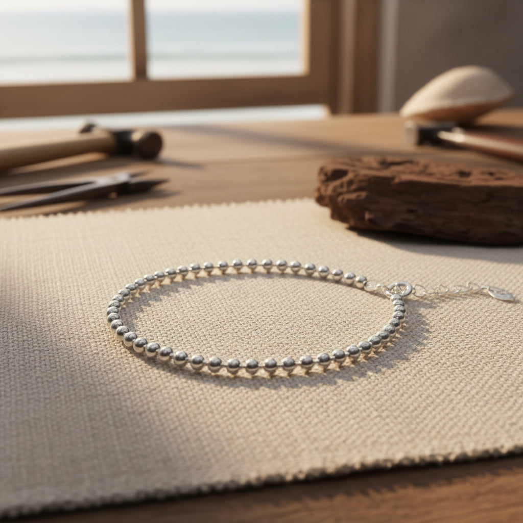 BRACCIALE artigianale con sfere in argento 925 - NALGONDA