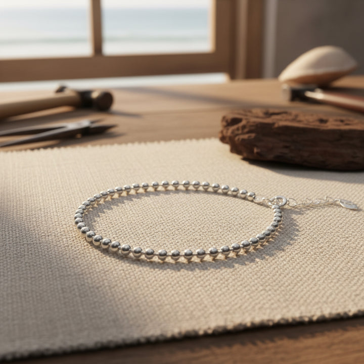 BRACCIALE artigianale con sfere in argento 925 - NALGONDA