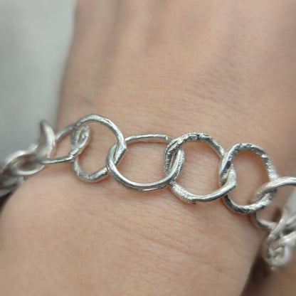 Bracciale morbido in argento 925 artigianale - CERCHIO DELLA VITA