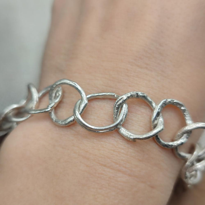 Bracciale morbido in argento 925 artigianale - CERCHIO DELLA VITA