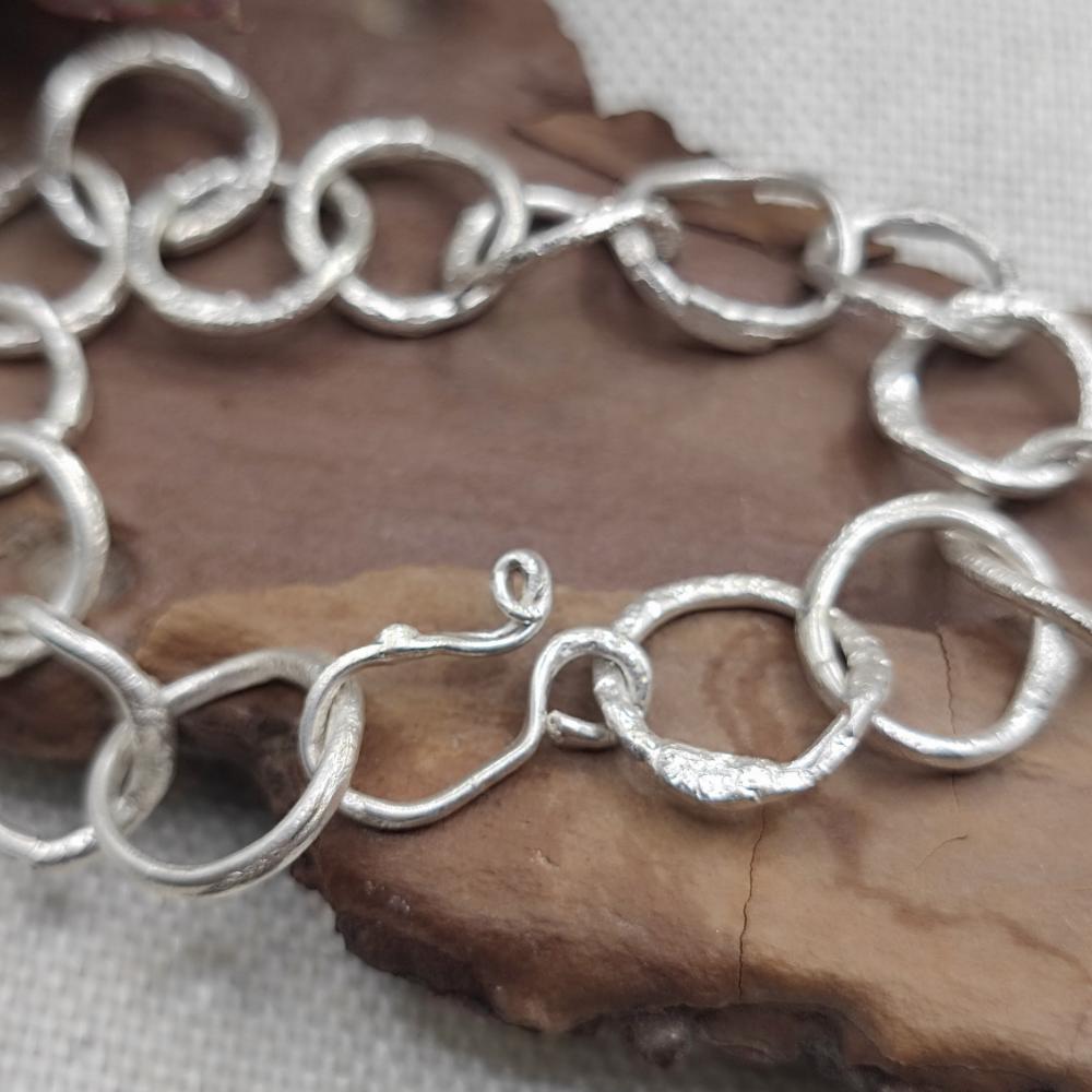 Bracciale morbido in argento 925 artigianale - CERCHIO DELLA VITA