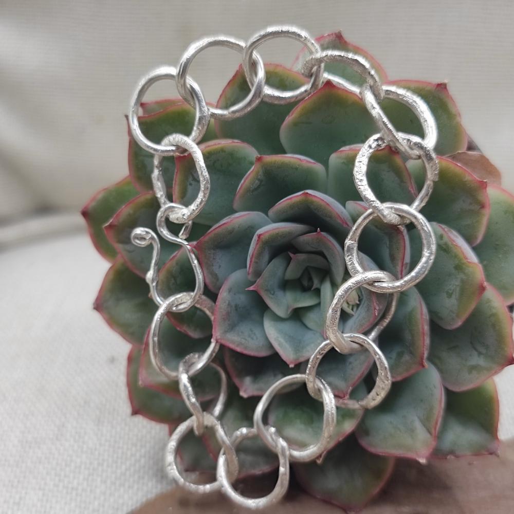 Bracciale morbido in argento 925 artigianale - CERCHIO DELLA VITA