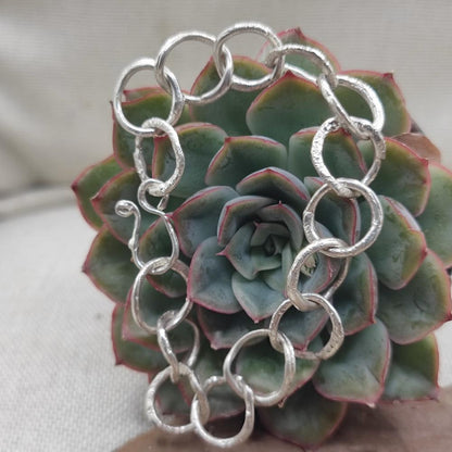 Bracciale morbido in argento 925 artigianale - CERCHIO DELLA VITA