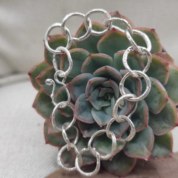 Bracciale morbido in argento 925 artigianale - CERCHIO DELLA VITA