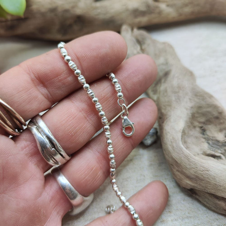 BRACCIALE ARGENTO catena a olive diamantate - APHRODITE