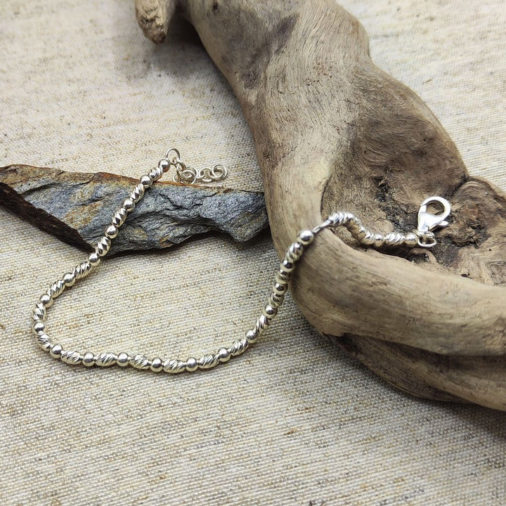 BRACCIALE ARGENTO catena a olive diamantate - APHRODITE