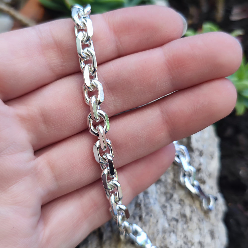 Bracciale catena quadrata in argento 925 - ERIK