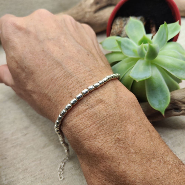Handcrafted bracelet with hammered tubes - MOMMATO