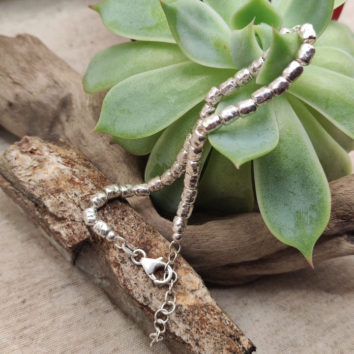 Handcrafted bracelet with hammered tubes - MOMMATO