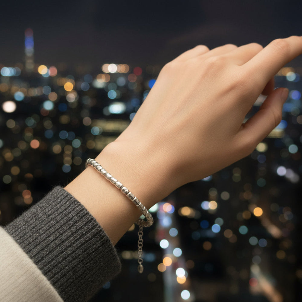 Handcrafted bracelet with hammered tubes - MOMMATO