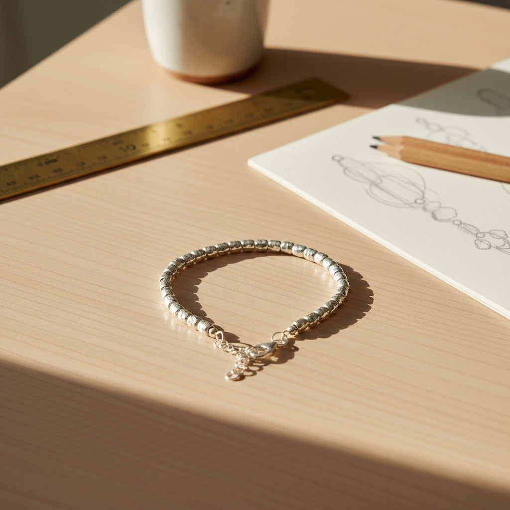 Handcrafted bracelet with hammered tubes - MOMMATO