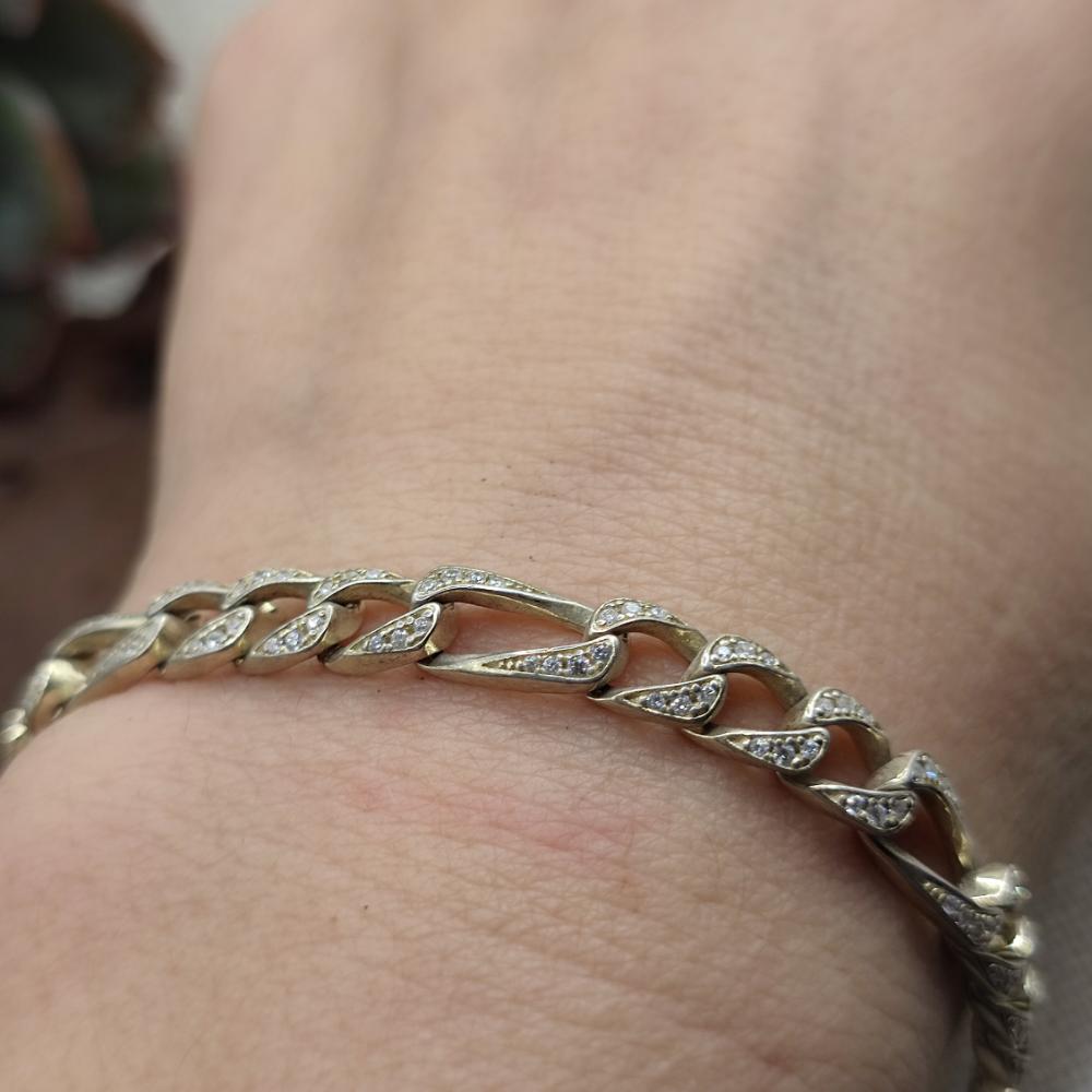 Bracciale catena argento 925 e zirconi - TARA