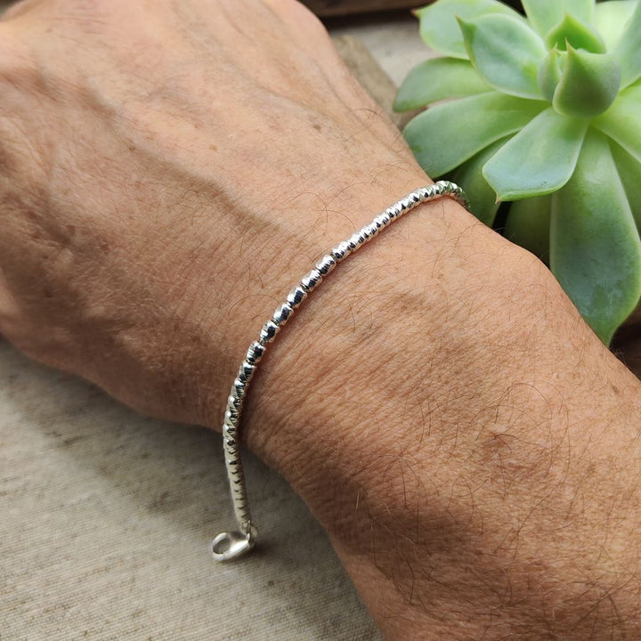 BRACCIALE ARGENTO catena a cilindri diamantati - DAVID