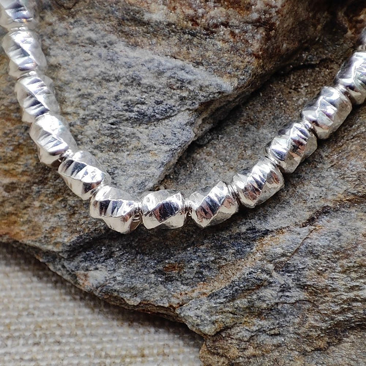 BRACCIALE ARGENTO catena a cilindri diamantati - DAVID